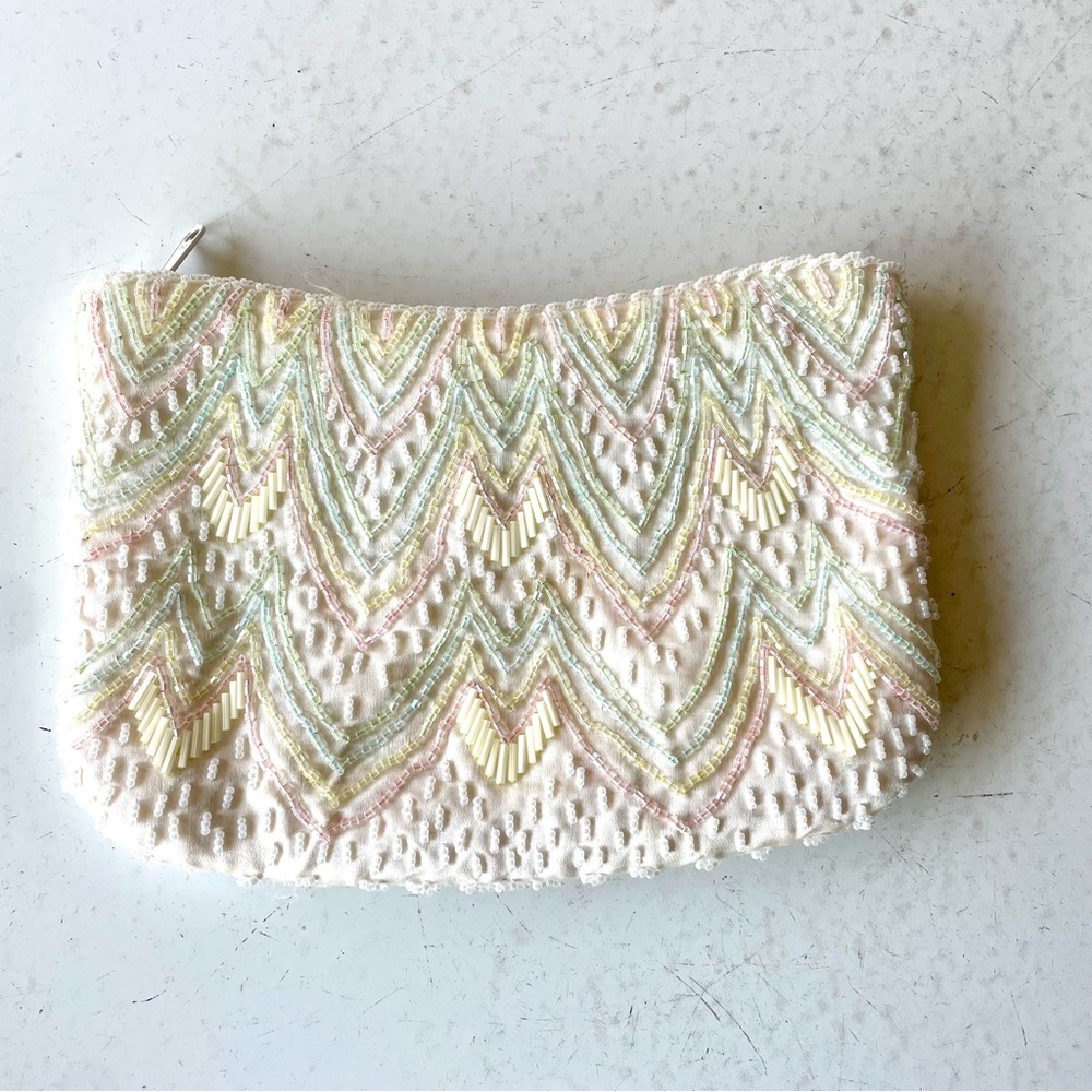 Vintage Pastel Beaded Evening Bag Clutch